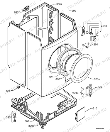 Взрыв-схема стиральной машины Zanussi F423 - Схема узла Housing 001